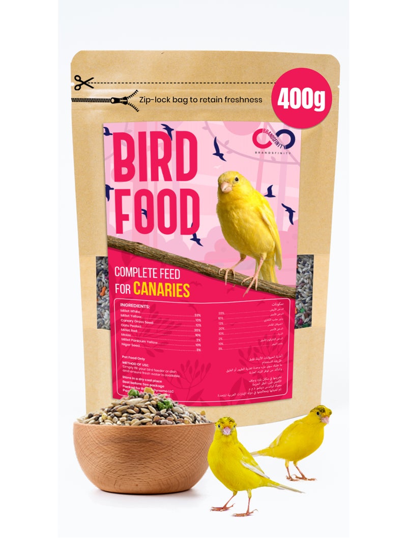 BRANDSFINITY Premium Bird Feed For Canaries (400g) - Image 1